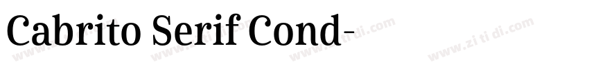 Cabrito Serif Cond字体转换